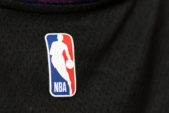 NBA Logo on Black Basketball Jersey