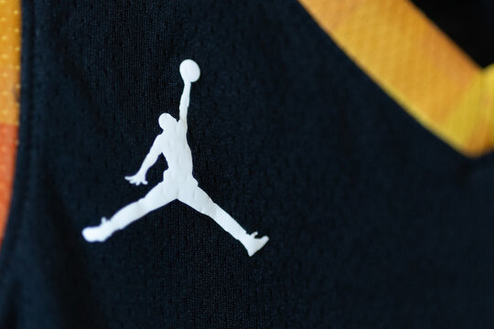 Jordan Jumpman Logo on Black NBA Basketball Jersey