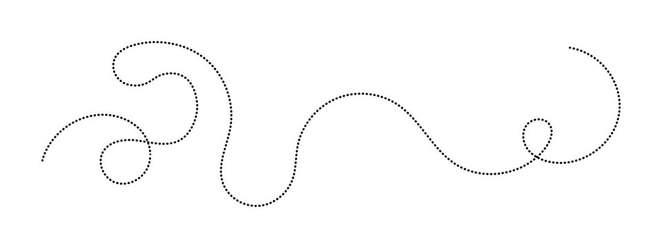 Abstract black dotted swirl line element for creative design