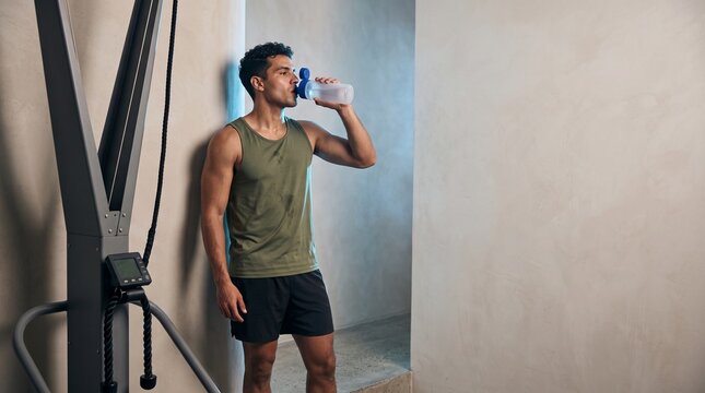 Athlete recovers after a ski erg power interval