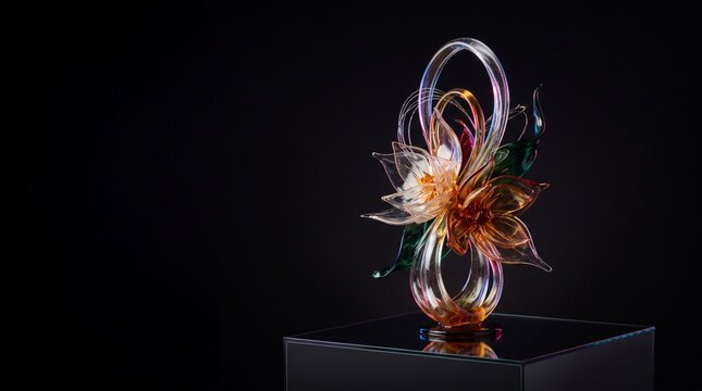 Completed jewel-tone spun sugar centerpiece in studio