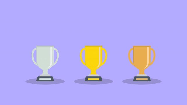 Three Trophy Awards Representing Recognition and Achievement