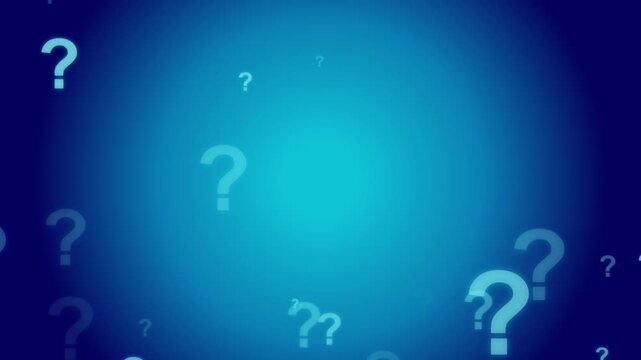 3D Question Mark Symbol on Blue Background for FAQ, Help, Business Problems, Information Search, Answers, Solutions and Creative Concept Design