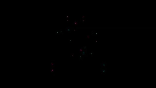 Glowing neon alarm bell ringing animation on black background