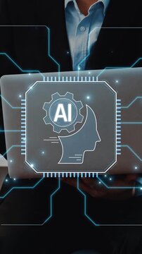 ai technology illustration with business professionals