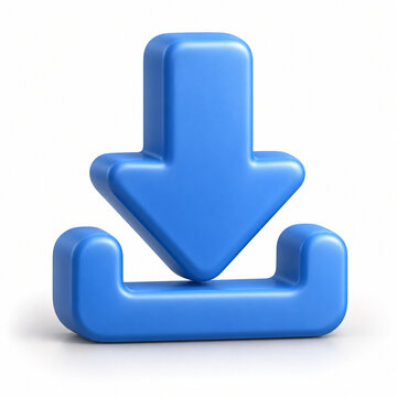 3D Download Arrow UI Icon