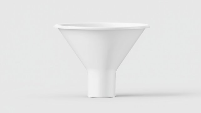 A white plastic funnel with a narrow spout offers a simple, practical way to transfer liquids or fine materials neatly and efficiently, reducing spills and keeping the process clean.
