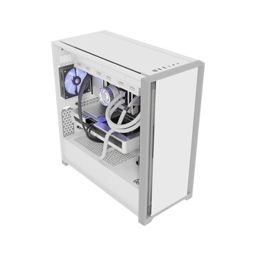 High Performance Computer Hardware Tower with Lighting Isolated