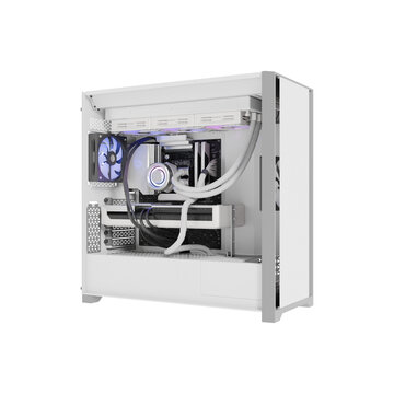 Futuristic Gaming Desktop PC with Advanced Electronics Components