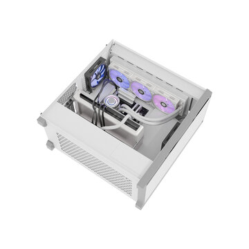 Realistic Desktop Computer Tower Gaming Components Isolated
