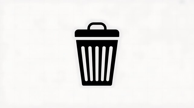 Black trash can icon for delete or remove action