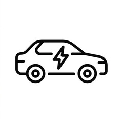 Fototapeta premium Silhouette Electric Car Icon Simple Design