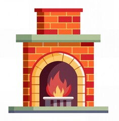 Fototapeta premium fireplace illustration 