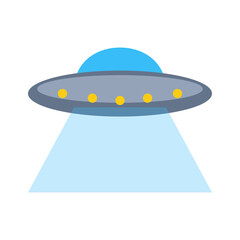 3D Isometric UFO Flying Saucer Icon with Light Beam © Ai Studio 
