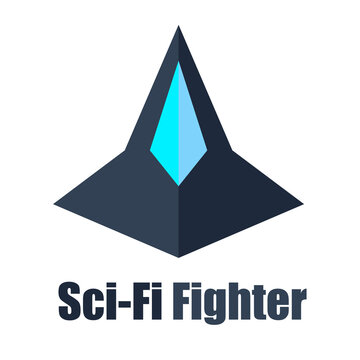 3D Sci-Fi Fighter Jet Spaceship Core Icon