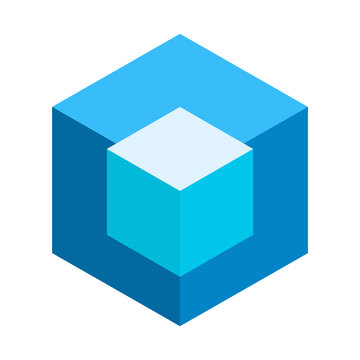 3D Glowing Sci-Fi Energy Cube Box Icon