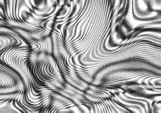 Abstract Monochrome Grainy Texture with Flowing Wavy Lines Pattern