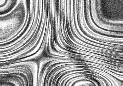 Abstract Metallic Fluid Texture with Grainy Topographic Wave Patterns
