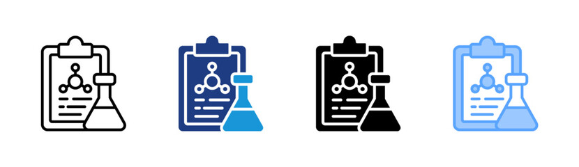 Fototapeta premium Scientific Research icon set multiple style collection