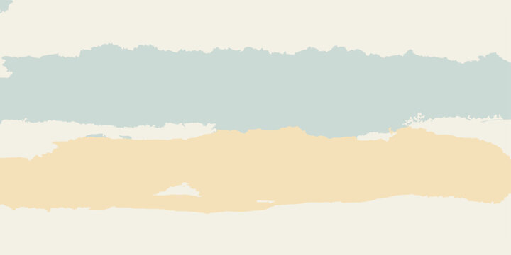 Abstract Horizon Strokes Minimalist abstract composition featuring horizontal brushstrokes in muted tones of pale blue, beige, and cream, evoking a sense of calm and open space.