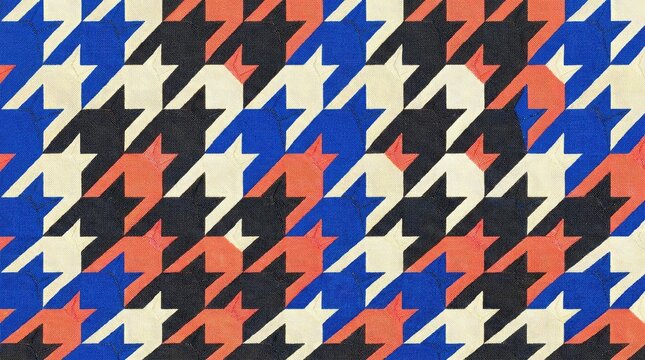Colorful houndstooth pattern textile texture