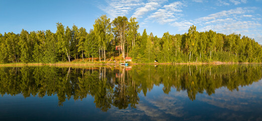 Hallangen lake panoramic view. Kalmar region. Sweden © Pawel Pajor