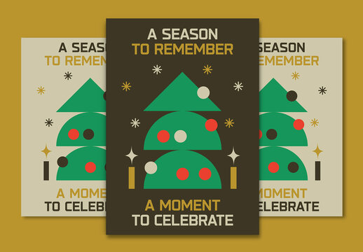 Retro Christmas Celebration Poster Layout