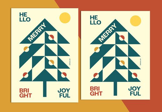 Minimal Geometric Christmas Poster Layout