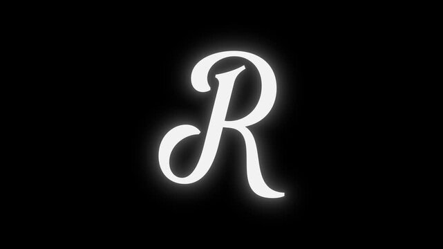 Elegant Glowing Letter R Animation