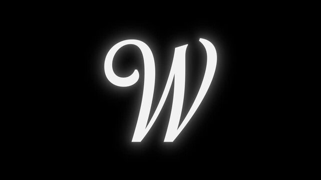 Elegant Glowing Letter W Animation