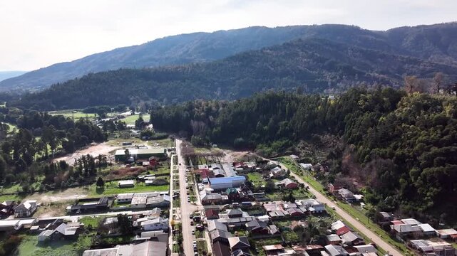 Aerial Drone View of Plaza and Urban Architecture
