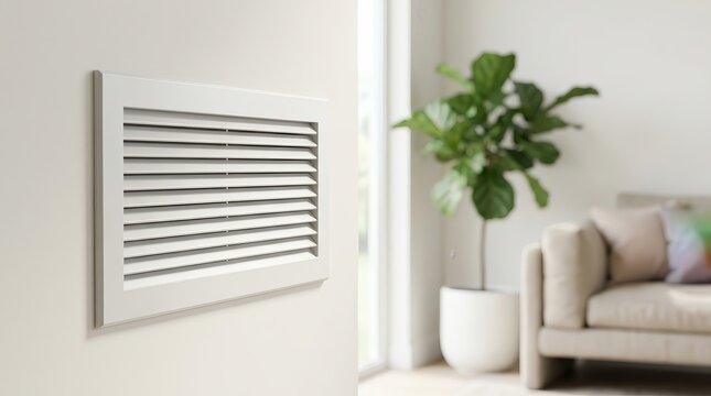 Close-up of mounted air vent equipment ensuring temperature regulation and air circulation.