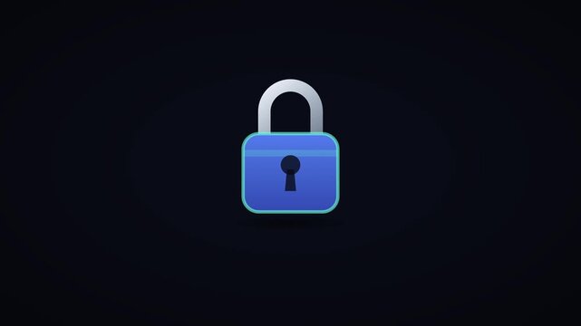 Locked padlock with security scan sweep, seamless loop