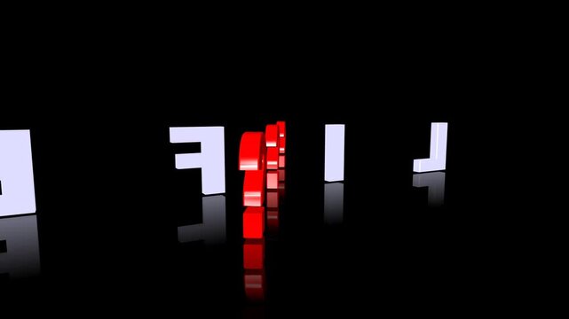Life Questions Concept with Red Question Marks and Reflective Typography