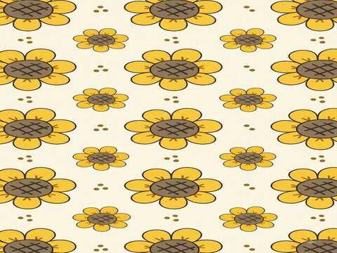 seamless pattern with sunflowers