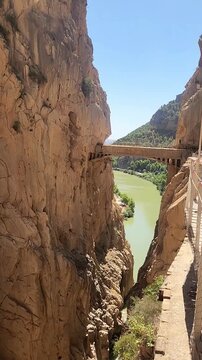 Caminito del Rey. Beautiful and Scenic Mountain Landscape in M&aacute;laga, Andalusia, Spain
Editorial Use Only.