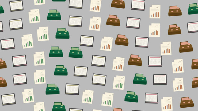 Office Icons Seamless Pattern