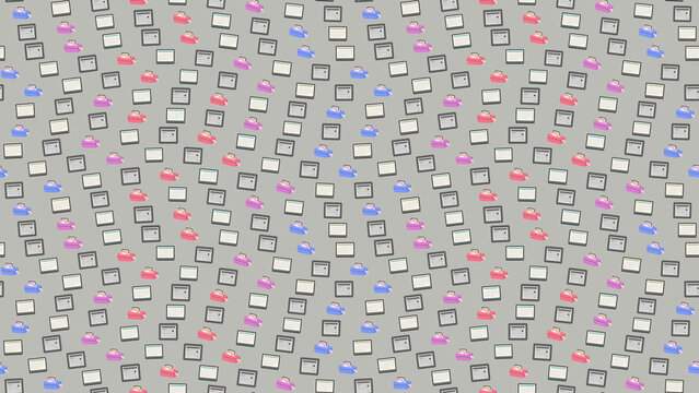 Pattern of calendar and bag icons