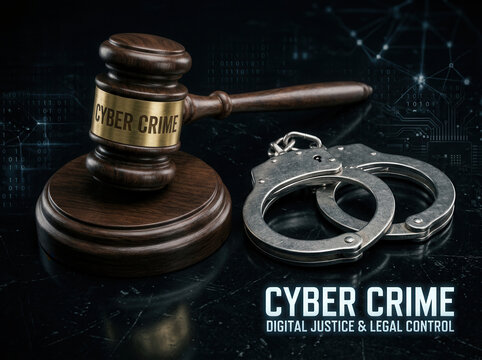 Cyber Crime Justice And Legal Control Symbolizing Digital Law Enforcement