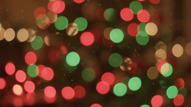 Abstract blurred christmas lights background with glowing red and green bokeh holiday lights holiday season winter holidays magic illumination