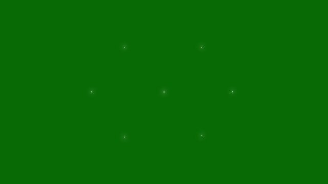 Sparkling star twinkle glitter white cartoon doodle animation, magical starry sky with twinkling stars,  beautiful twinkle star lights with dreamy sparkle effect on a green background. 4k video