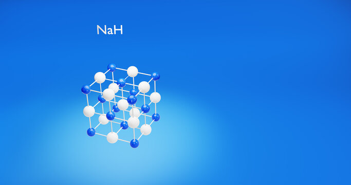 Sodium hydride crystal structure. 3d render illustration. 