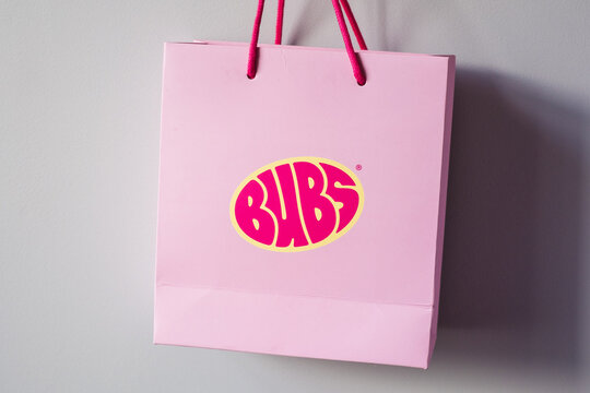 Tallinn, Estonia - September 20, 2026: BUBS candy brand logo. BUBS foam candy. BUBS is a Swedish confectionery brand known for colorful gummy and foam sweets owned by Orkla Snacks.