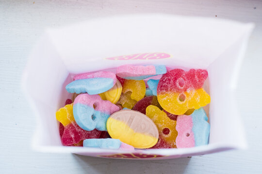 Tallinn, Estonia - September 20, 2026: BUBS candy brand logo. BUBS foam candy. BUBS is a Swedish confectionery brand known for colorful gummy and foam sweets owned by Orkla Snacks.