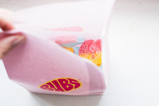 Tallinn, Estonia - September 20, 2026: BUBS candy brand logo. BUBS foam candy. BUBS is a Swedish confectionery brand known for colorful gummy and foam sweets owned by Orkla Snacks.