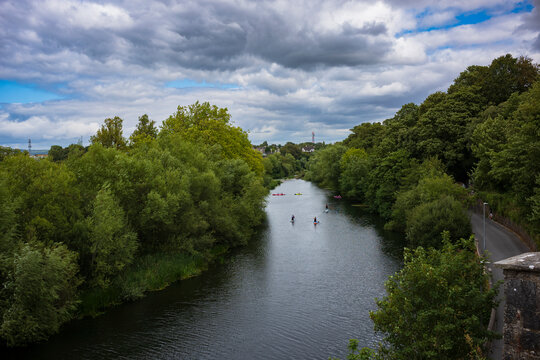 Water sports on the River Nore in Kilkenny, Ireland