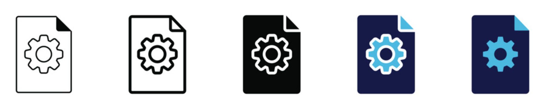 Document file setting configuration gear icon, vector illustration