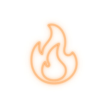Orange neon fire isolated