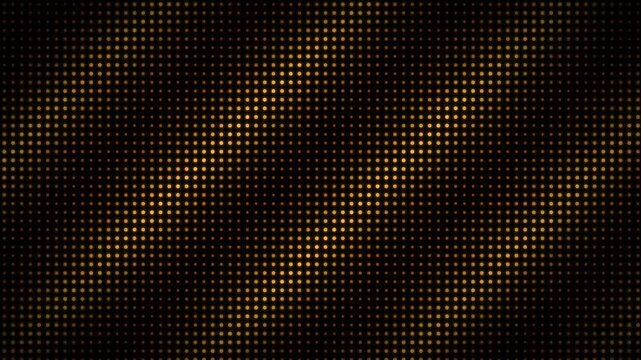 Orange dot matrix wave rippling across a dark grid of small glowing points on a black screen