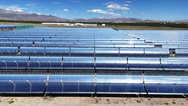 CSP parabolic trough solar thermal power plant